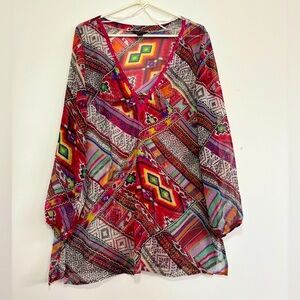 Jessica Vintage Multicolor Boho Tunic – Size L